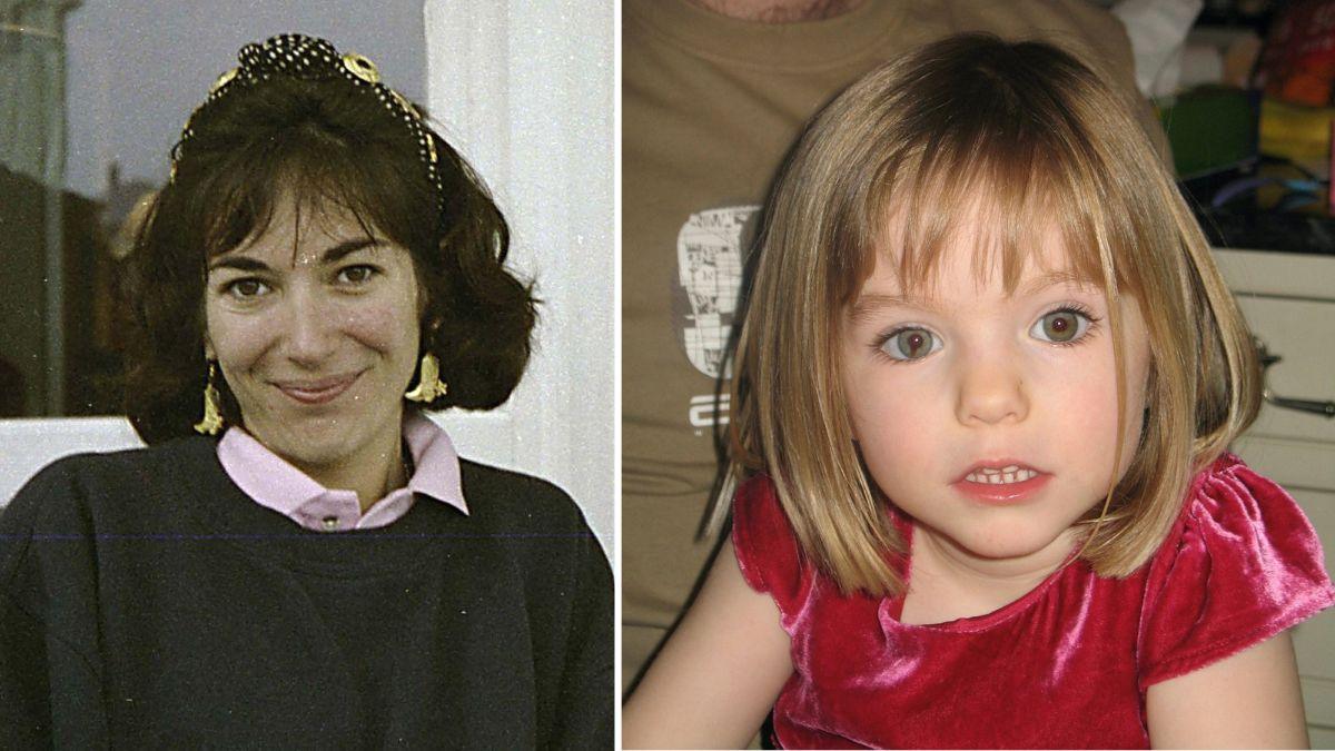 Split photo of Ghislaine Maxwell and Madeleine McCann.