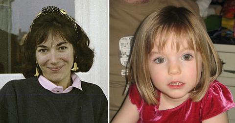 Split photo of Ghislaine Maxwell and Madeleine McCann.
