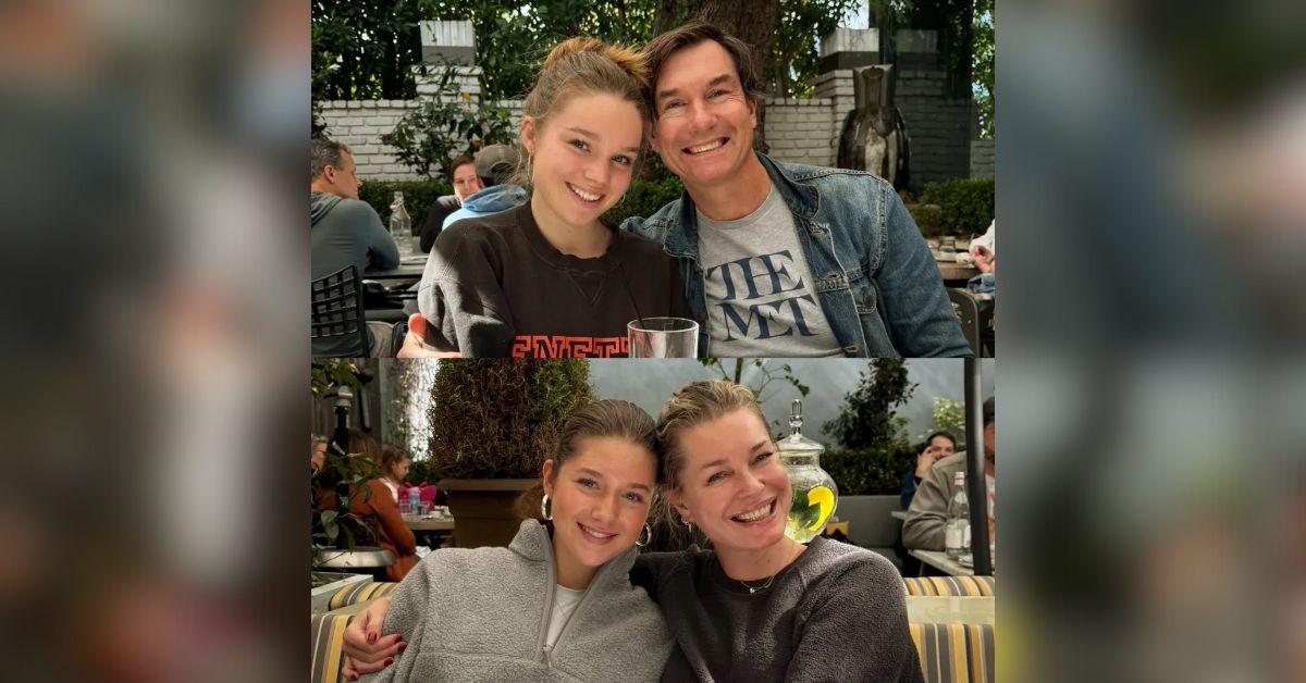 image of  Rebecca Romijn and Jerry O'Connell share twin daughters, Dolly and Charlie.