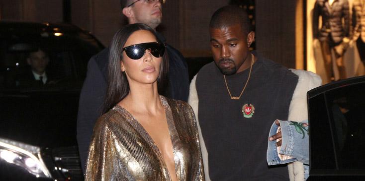 Exclusive&#8230; Kim &amp; Kourtney Kardashian Dine In Paris With Kanye West