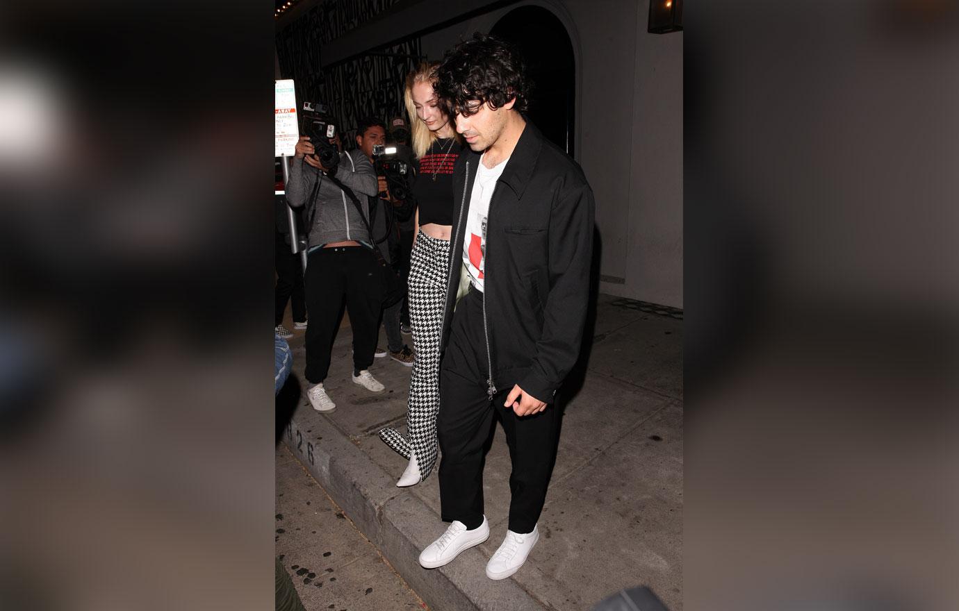 Joe Jonas and Sophie Turner are seen walking hand in hand from Craig&#8217;s restaurant after having dinner