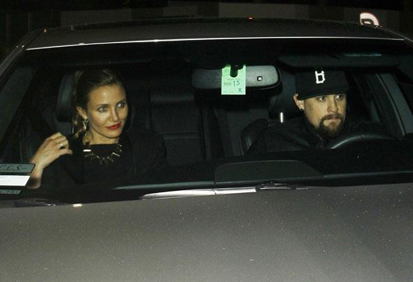 Cameron diaz benji madden hold hands dinner date fame