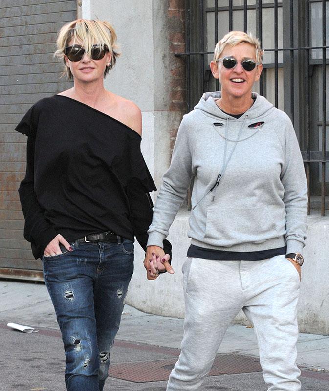 Exclusive&#8230; Ellen DeGeneres &amp; Portia de Rossi Shopping In Beverly Hills