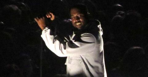 Kanye West flashes a rare smile as he headlines at ‘Wango Tango’ in LA!