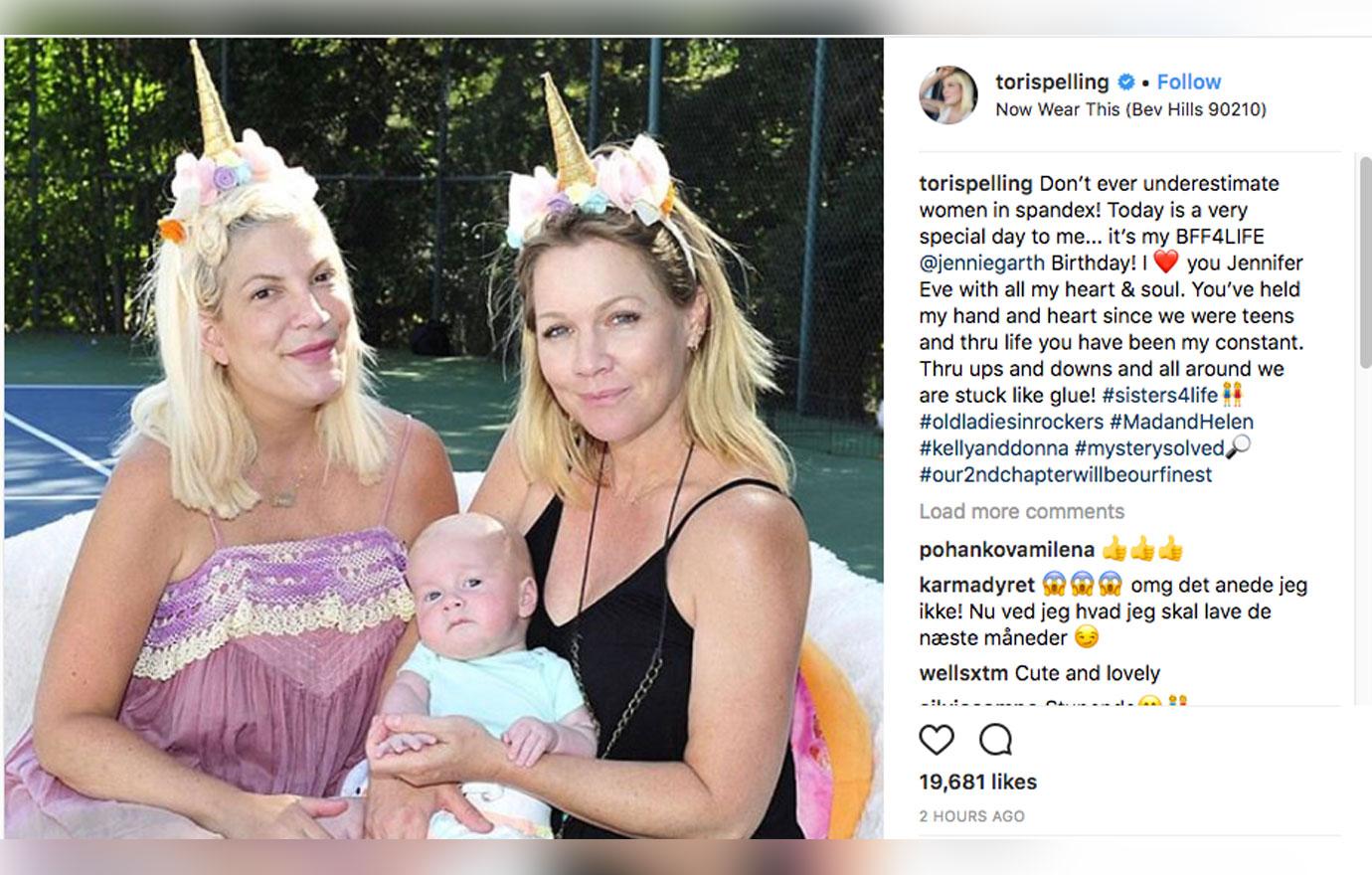 Tori spelling jennie garth spandex throwback pic 3