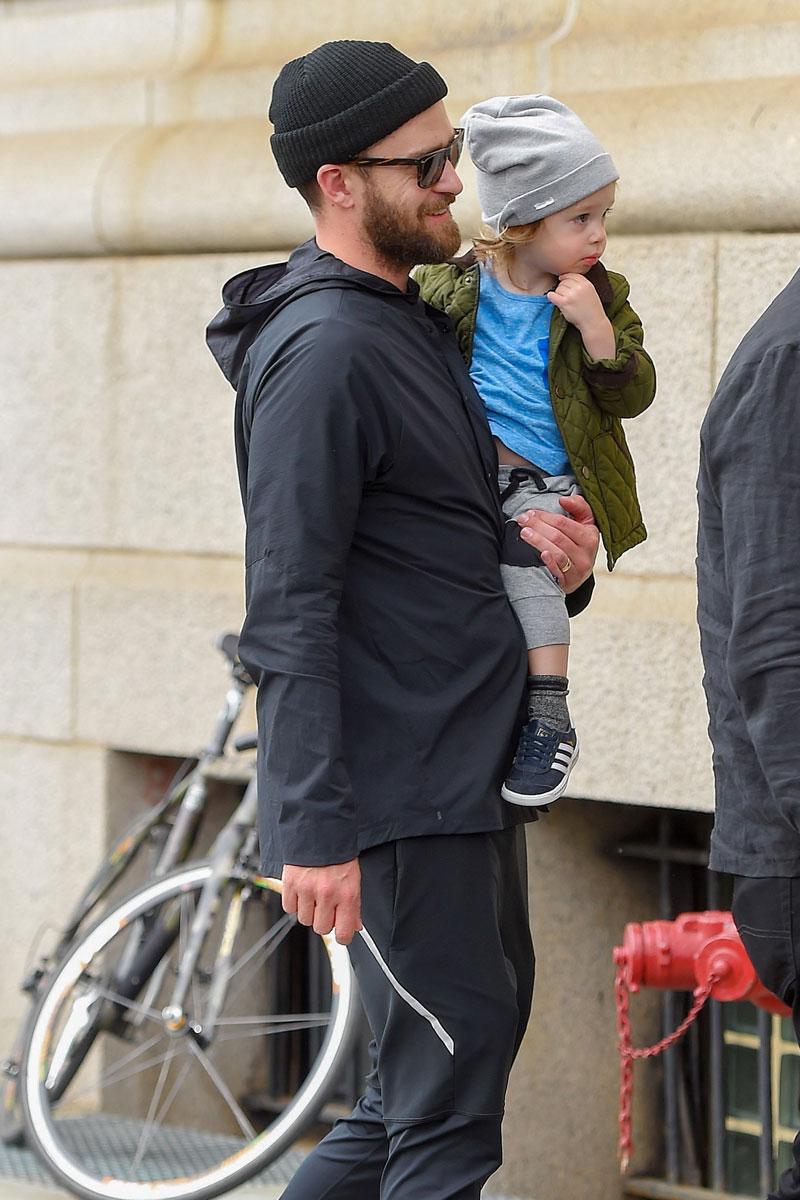 Justin Timberlake and Son Silas Step Out in Matching Beanies!