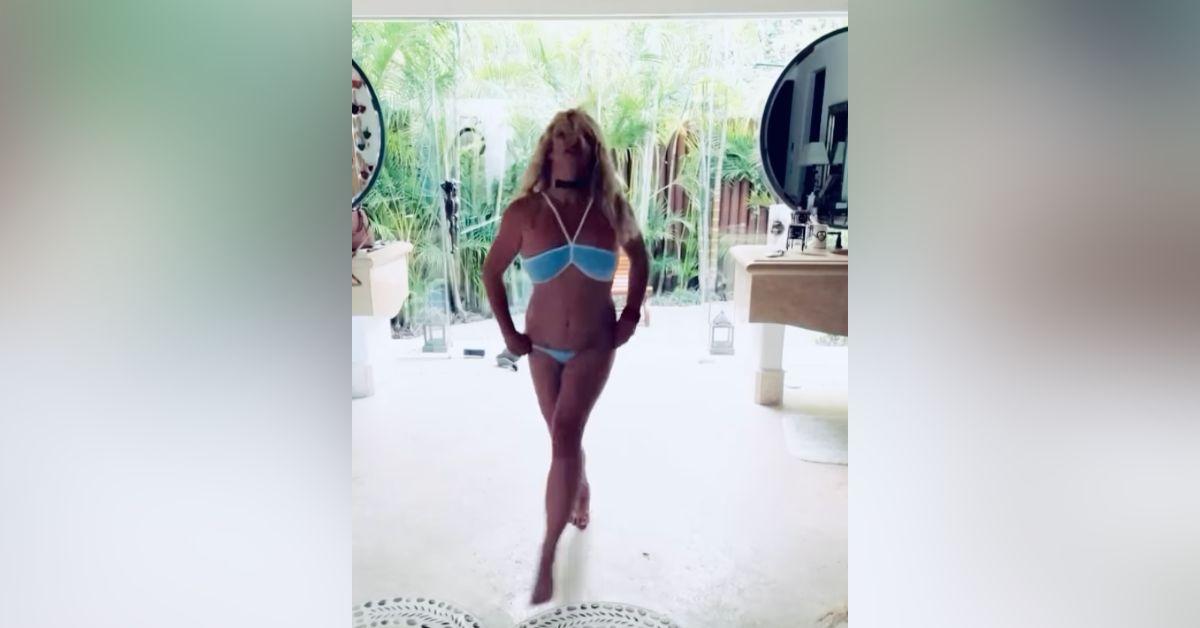 britney spears dancing baby blue bikini strut