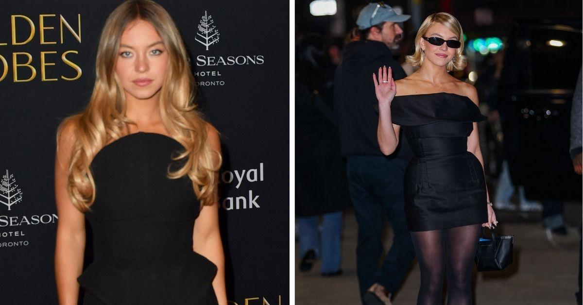 image of The dress had a dramatic neckline that almost spilled over.