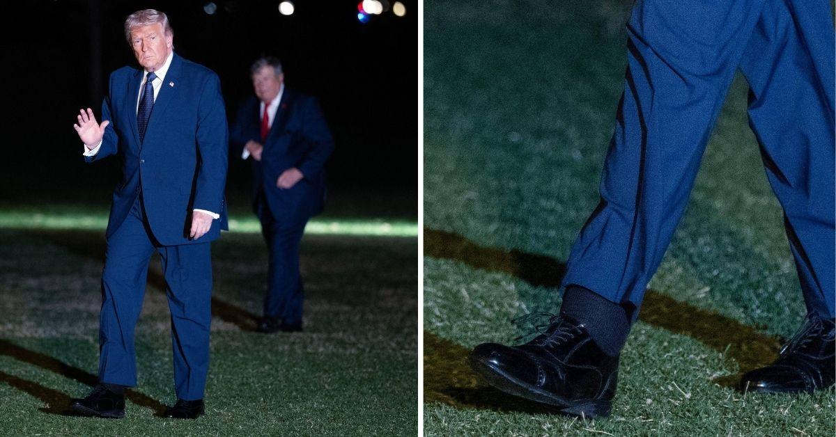 image of The president's cankles went viral after he returned from Florida. 