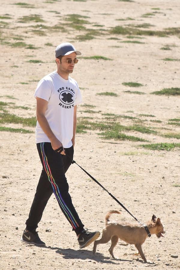 *EXCLUSIVE* Robert Pattinson walks his dog at the Laurel Canyon Dog Park