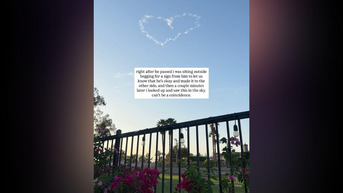 Photo of After the actor's sudden death, Sami Sheen saw a heart-shaped cloud in the sky.