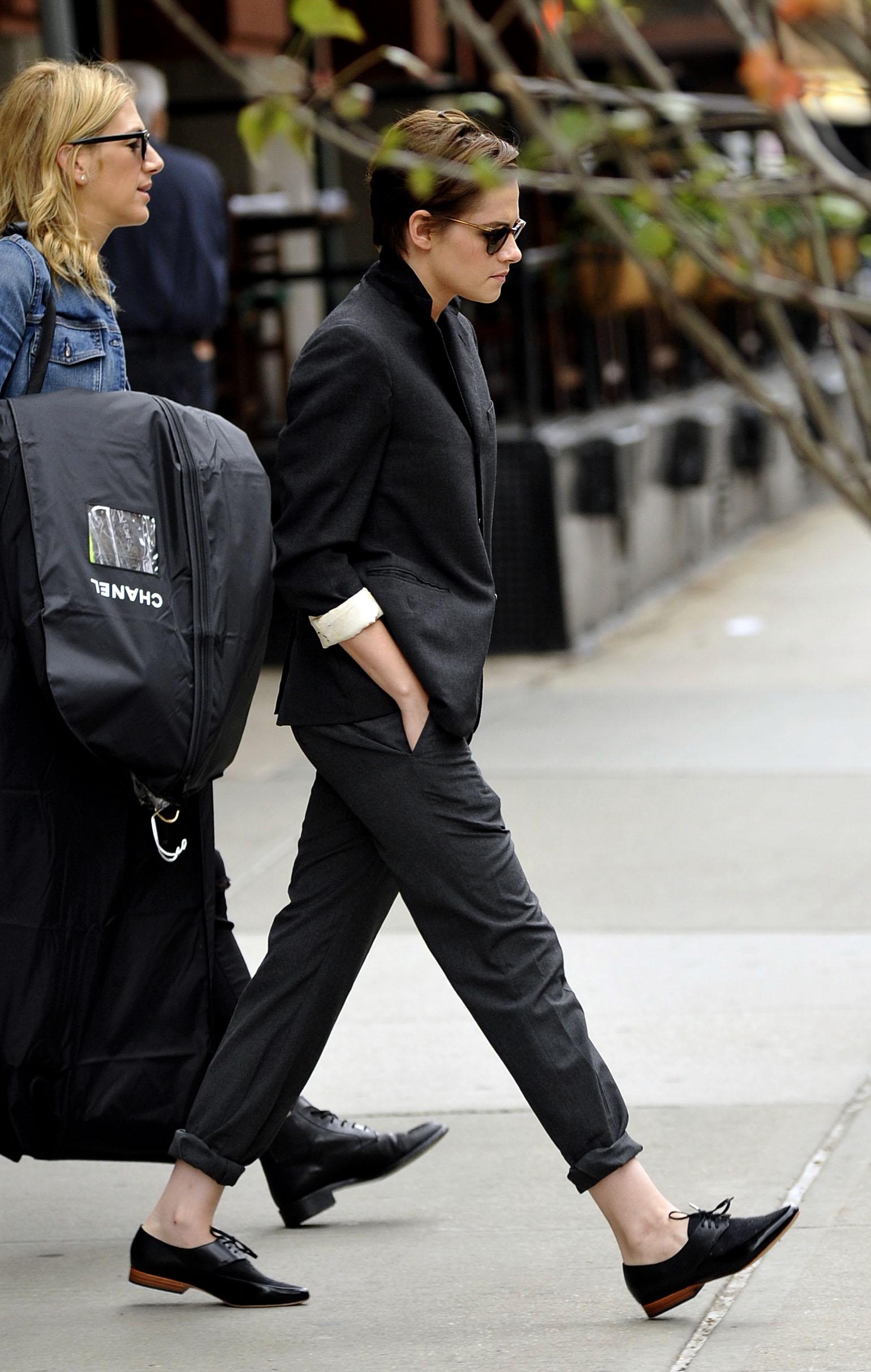 Kristen Stewart wears menswear fashion today