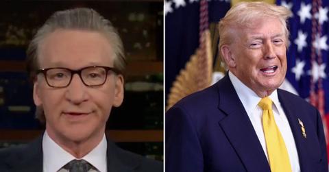 image split of bill maher and Donald Trump