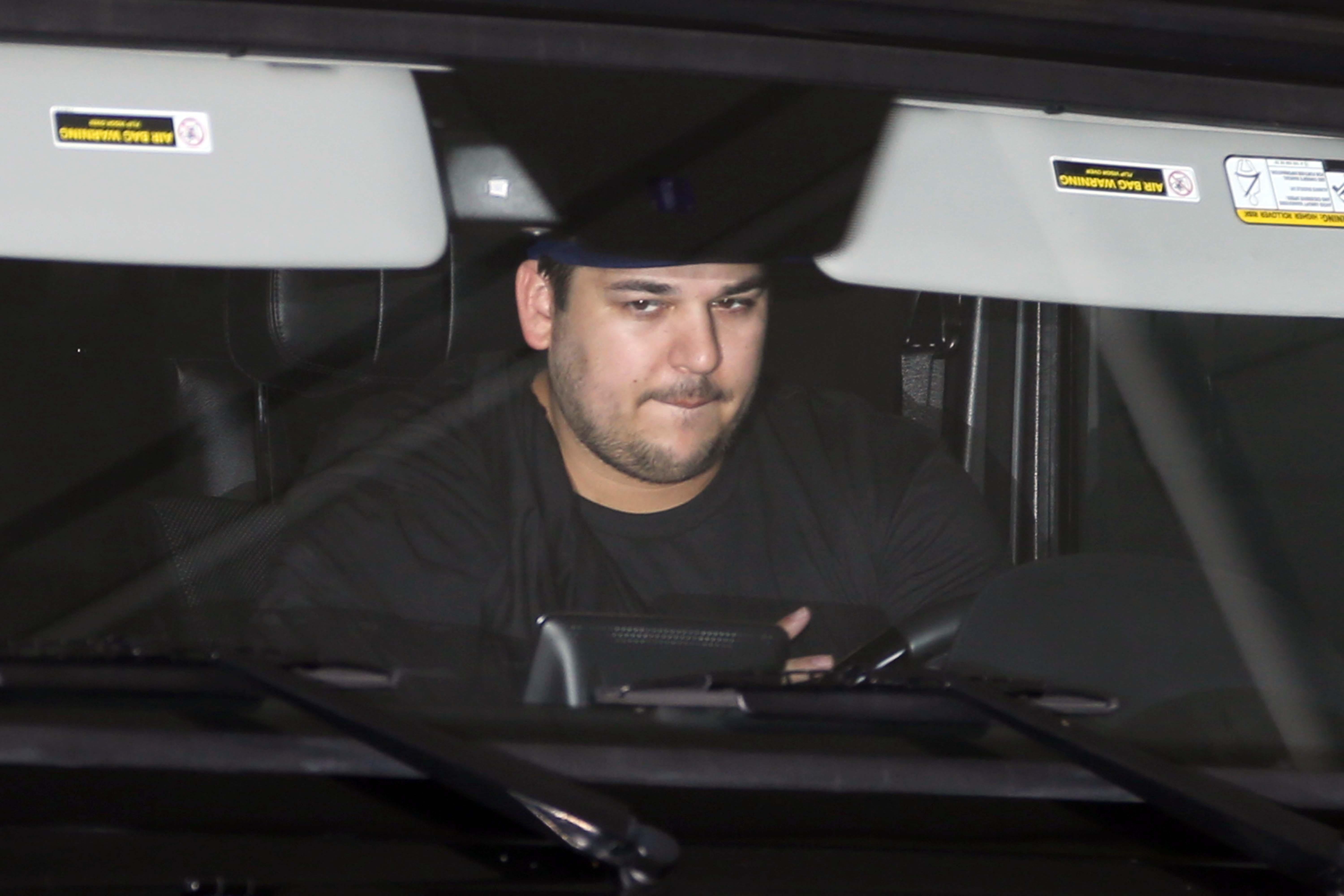 Rob kardashian is spotted leaving the gym in Los Angeles after missing Kim&#8217;s wedding