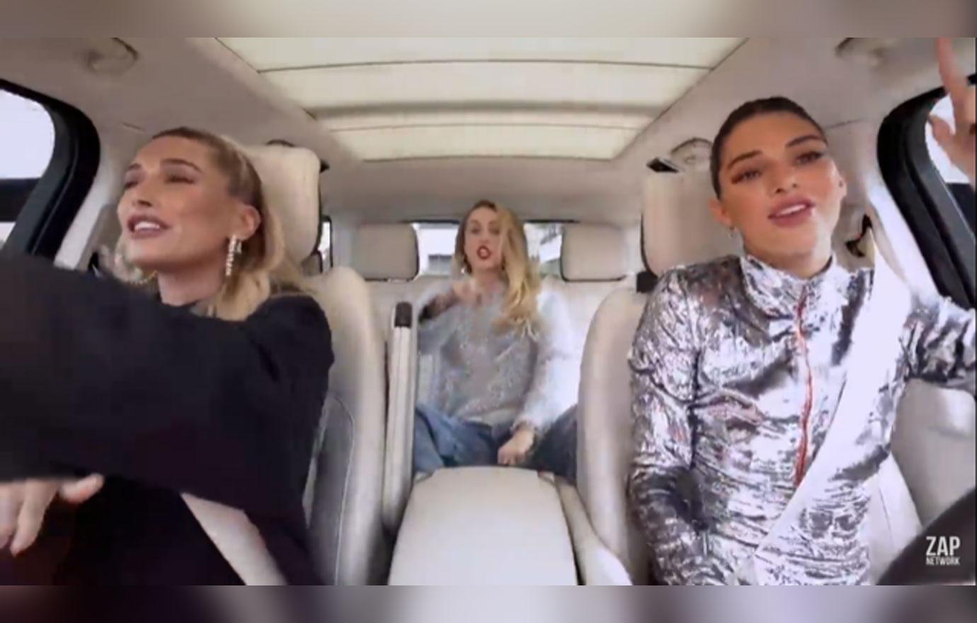 Miley Cyrus Joins Kendall Jenner & Hailey Baldwin On 'Carpool Karaoke'