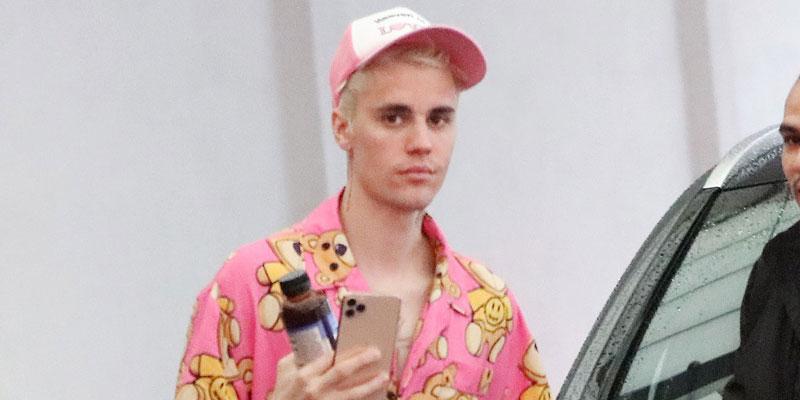 Justin Bieber In Pink Outfit