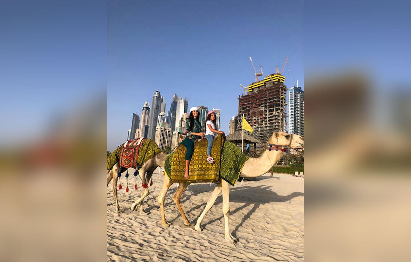 EXCLUSIVE: Farrah Abraham and her daughter Sophia living it up in Dubai, Farrah and her daughter ventured out for a camel ride before relaxing at the pool at Pallazo Versace Hotel