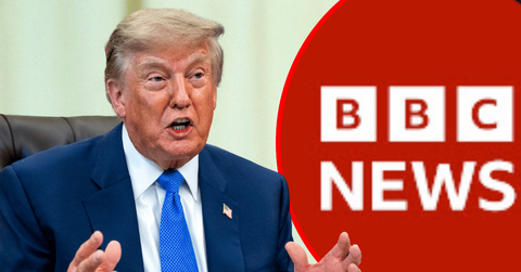 Composite photo of Donald Trump and BBC.