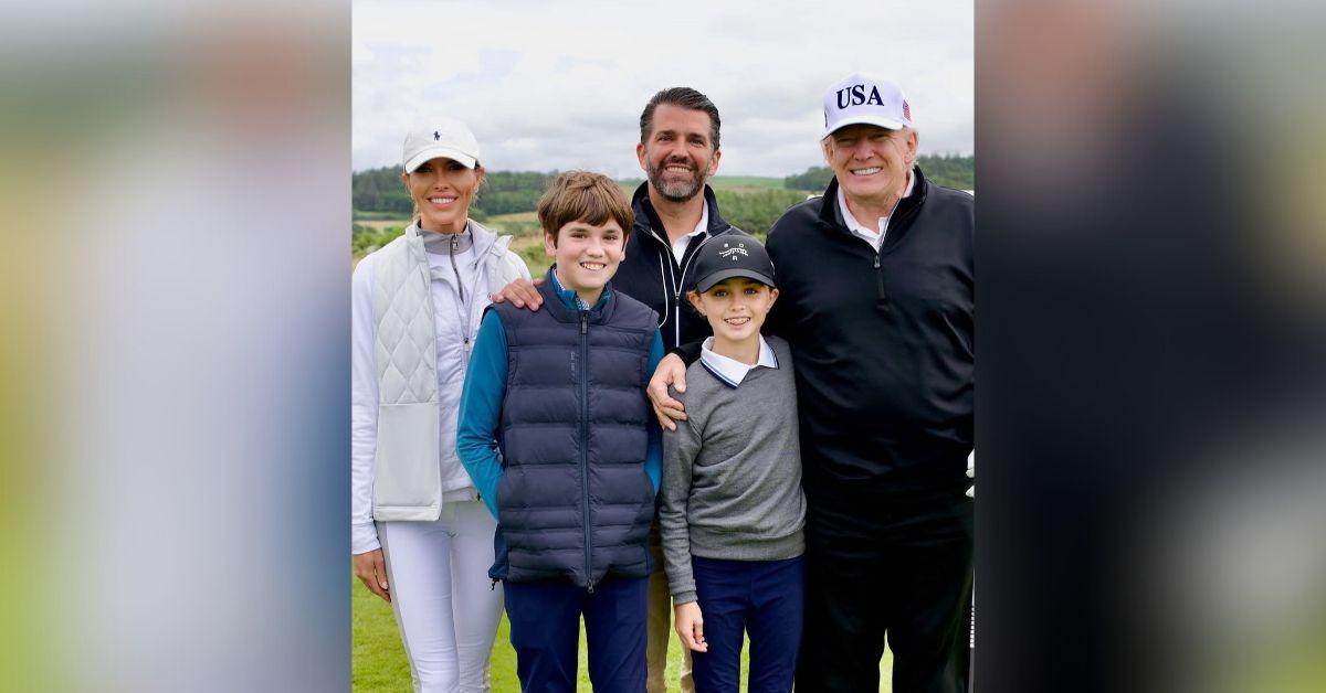 photo of Bettina Anderson, Don Trump Jr., Donald Trump, Spencer Trump and Chloe Trump
