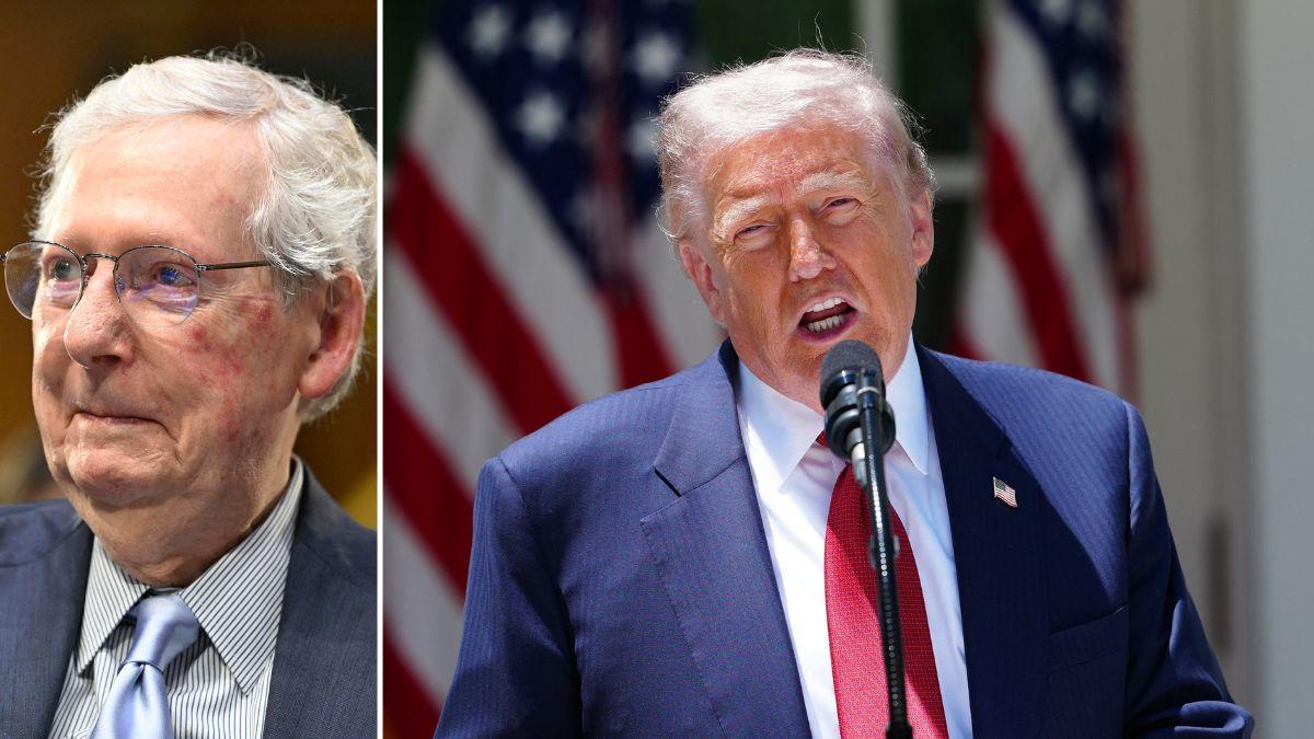 split of Mitch McConnell, Donald Trump. 