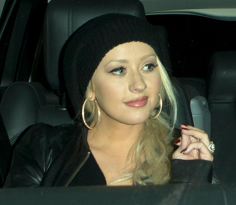 Christina Aguilera shows off her massive Diamond Engagement Ring as her and her  fiance Matt Rutler were seen leaving &#8216;Craigs&#8217; Restaurant in West Hollywood, CA