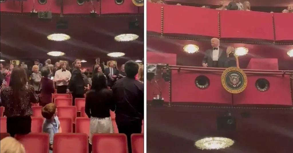the view costars crack up irony donald trump seeing les miserables kennedy center