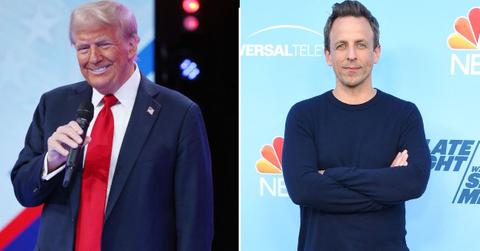 Split photo of Donald Trump and Seth Meyers