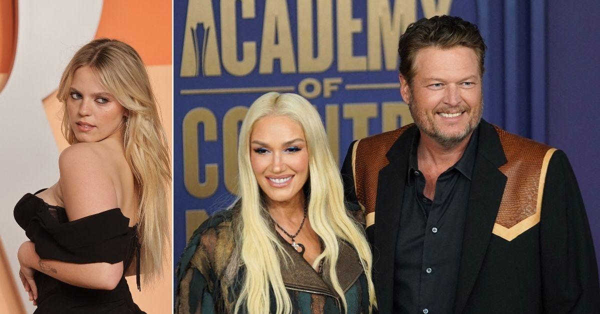Composite photos of Renee Rapp, Gwen Stefani and Blake Shelton