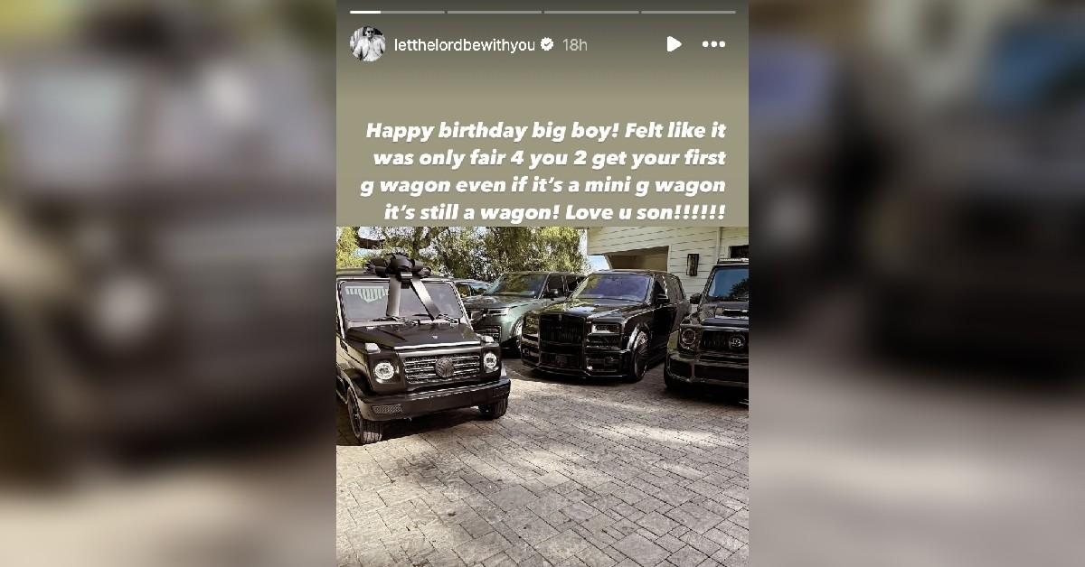 scott disick sons mason reign birthday gifts g wagon photos