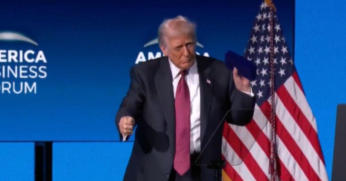 image of Donald Trump danced to the hit song 'YMCA' during his Miami event.