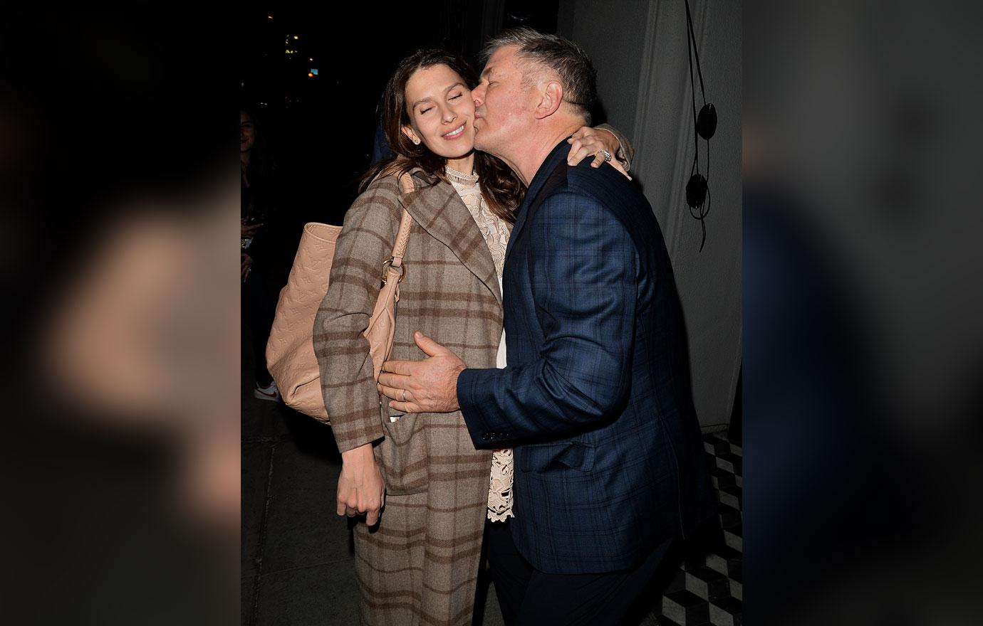 Alec Baldwin and Hilaria Baldwin Kiss Outside of Craigs