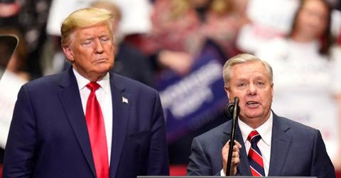 Photo of Lindsey Graham and Donald Trump.