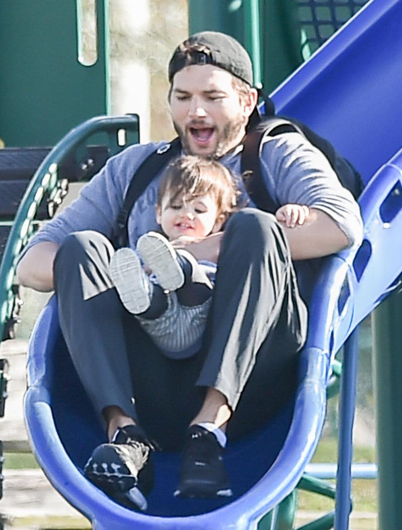 Semi Exclusive&#8230; Ashton Kutcher At The Park With Wyatt In New Orleans