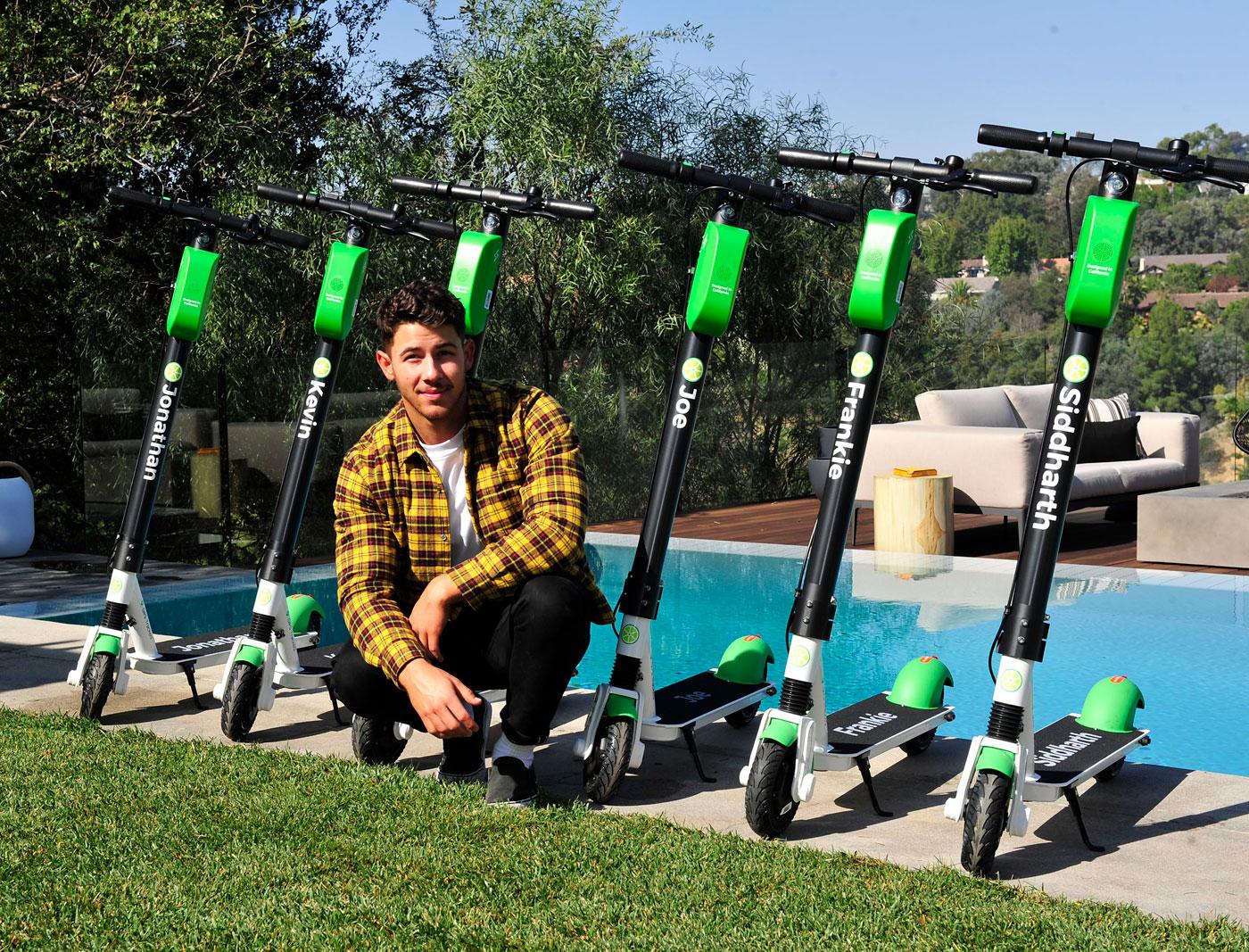 Nick Jonas Gifts Groomsmen Custom Lime Scooters for his Bachelor Party