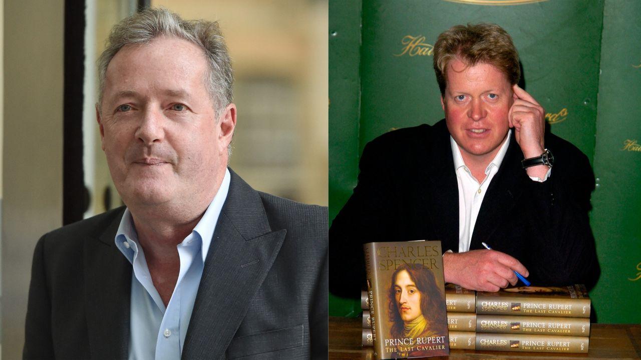 Split image of Piers Morgan and Charles Spencer.