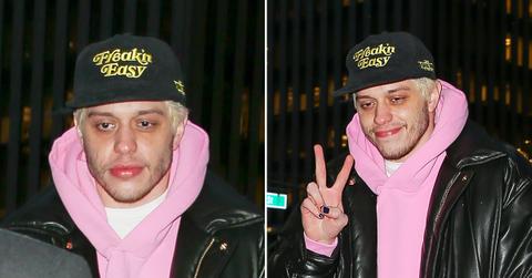 pete davidson nbc studios tonight show jimmy fallon iced coffee photos ok