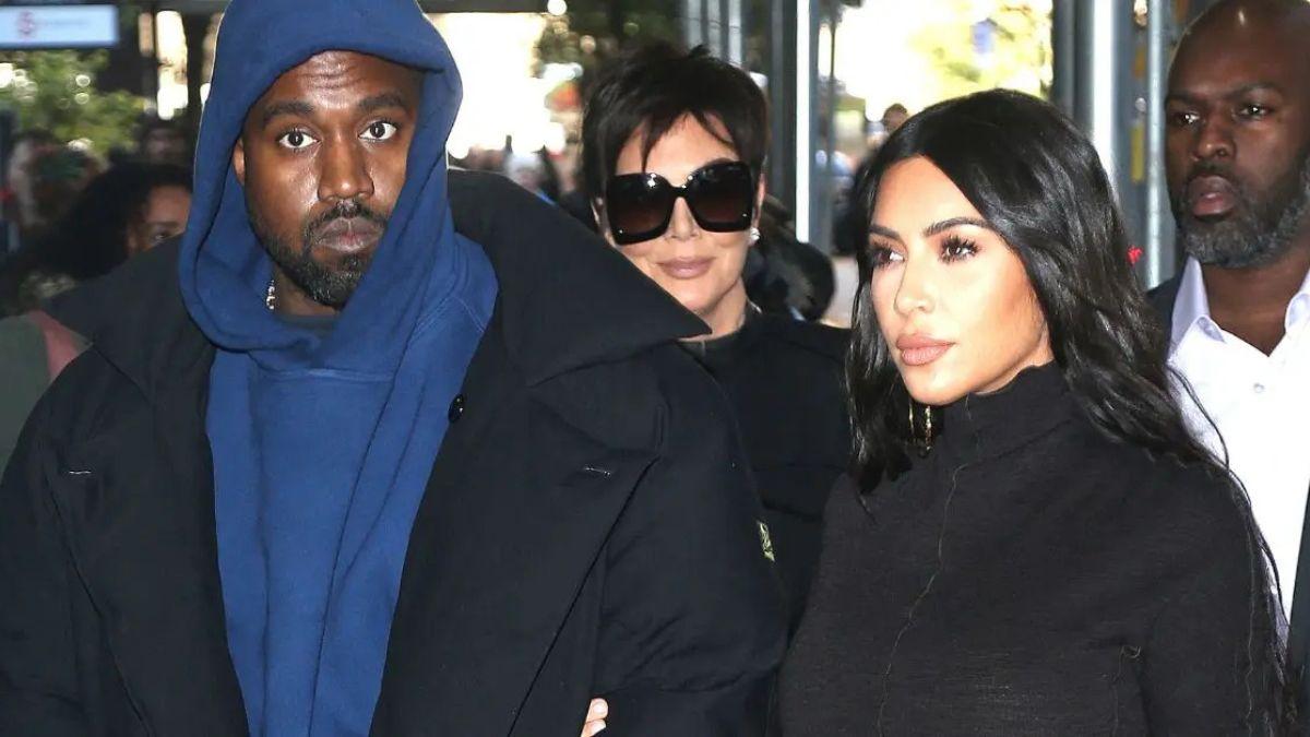 Photo of Kim Kardashian and Kanye West split in 2021.