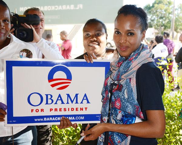 Actress Kerry Washington supports President Barack Obama  On Final Day Of Early Voting.