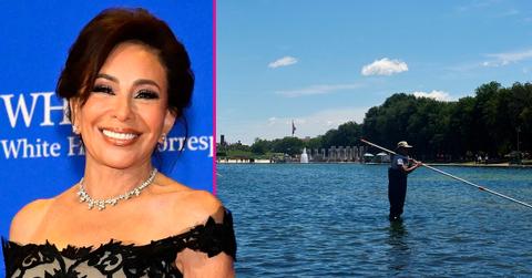 Composite photo of Jeanine Pirro and the Lincoln Memorial Reflecting Pool.