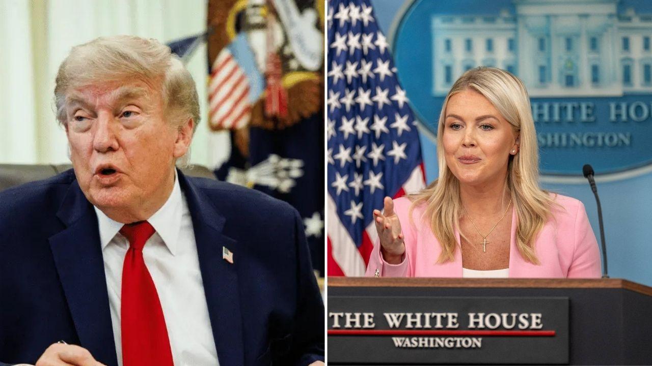 image of trump and Karoline Leavitt