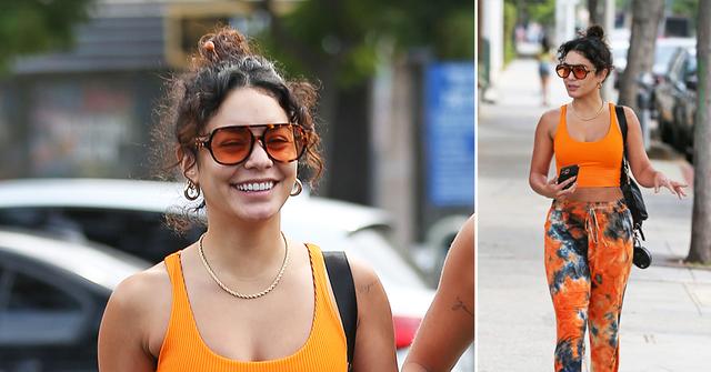 vanessa hudgens is seen leaving the dog pound gym in los angeles