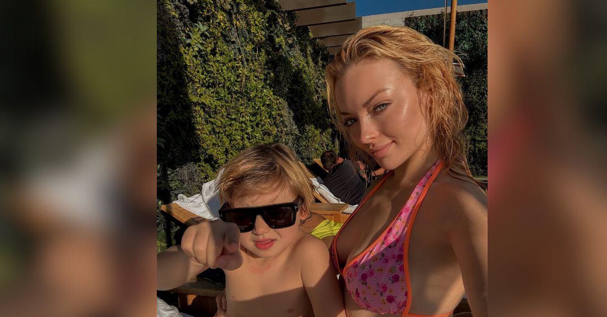 francesca eastwood son glowing pink bikini