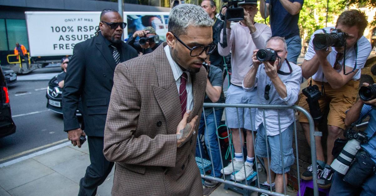 chris brown arrives court london