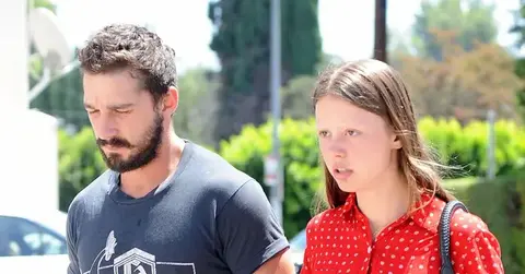 shia labeouf carries baby disneyland mia goth