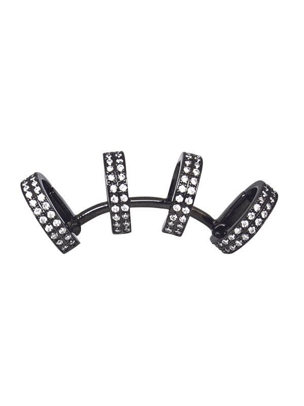 Black rhodium quattro ear cuff