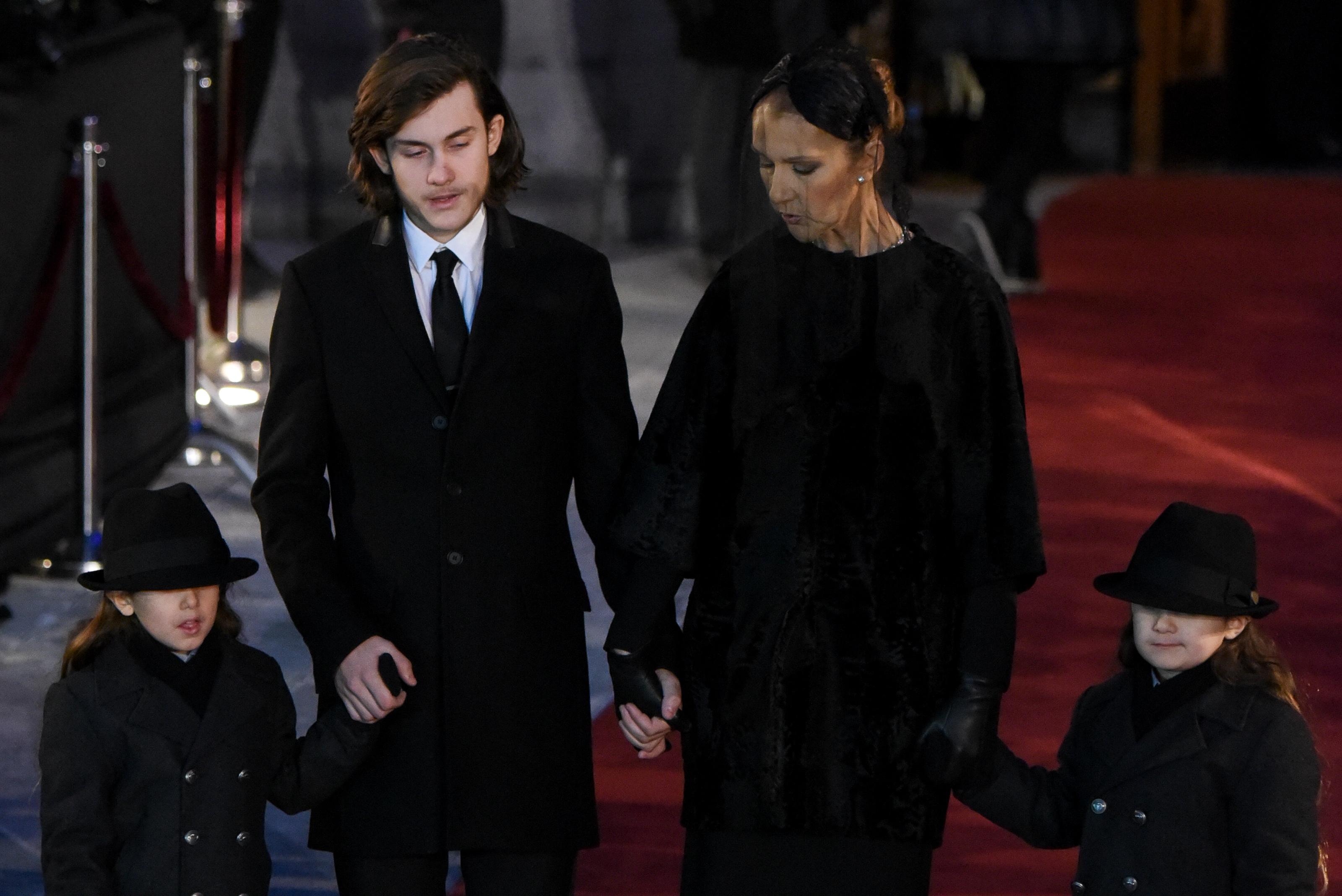 Celine Dion and her family leave Rene Angelil&#8217;s funeral