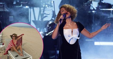 Image of Raye posted bikini photos to her Instagram after performing in Switzerland.