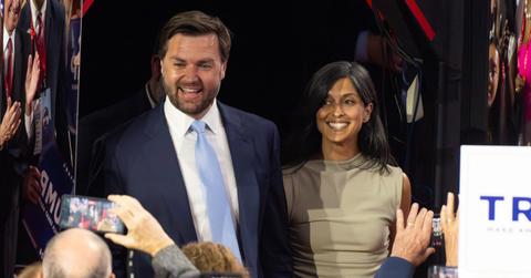 Photo of J.D. Vance and Usha Chilukuri Vance.