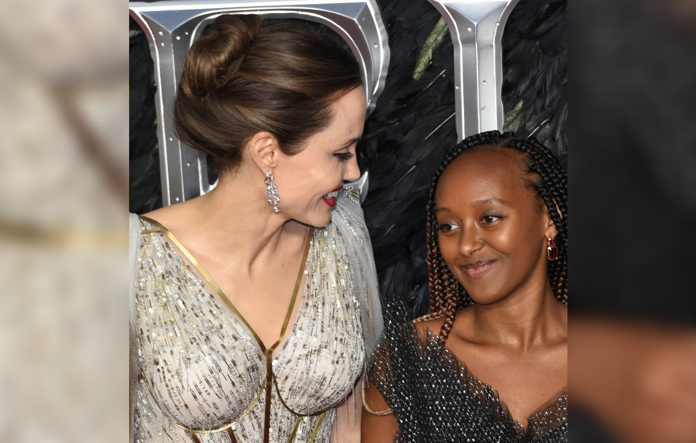 angelina jolie shows off dance moves zahara college event