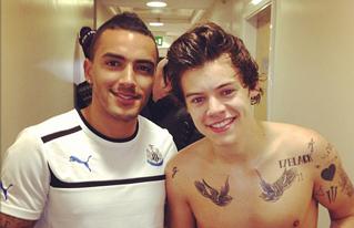 Harry Styles Goes Shirtless During Newcastle United Training Session